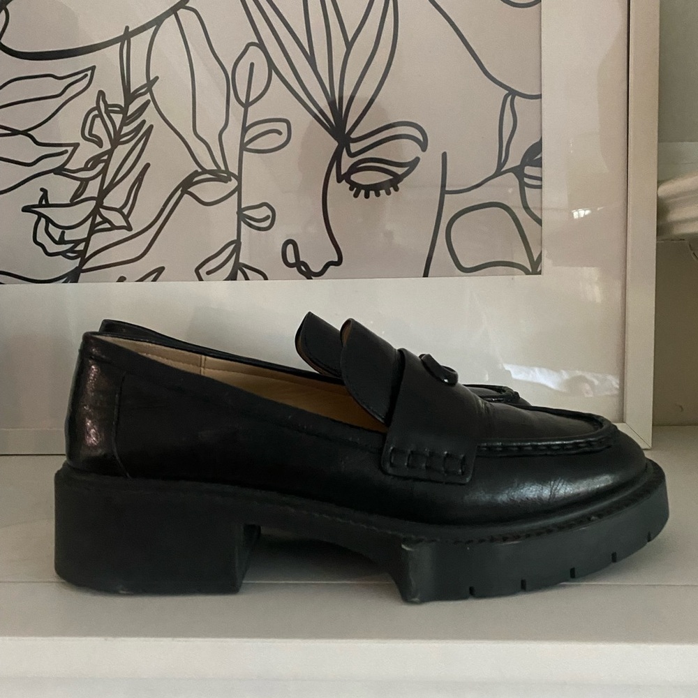 COACH LEAH LOAFER WOMENS SIZE 8.5 BLACK LEATHER - Picture 8 of 11